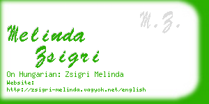 melinda zsigri business card